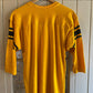 1960s Yellow Rayon Long Sleeve Graphic Top