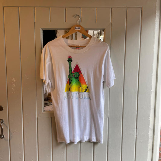 1990s White Statue of Liberty Graphic T-shirt