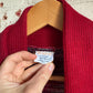 1980s Red Shawl Collar Knitted Cardigan Jumper
