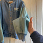 1990s Blue Denim Embroidered Varsity Jacket
