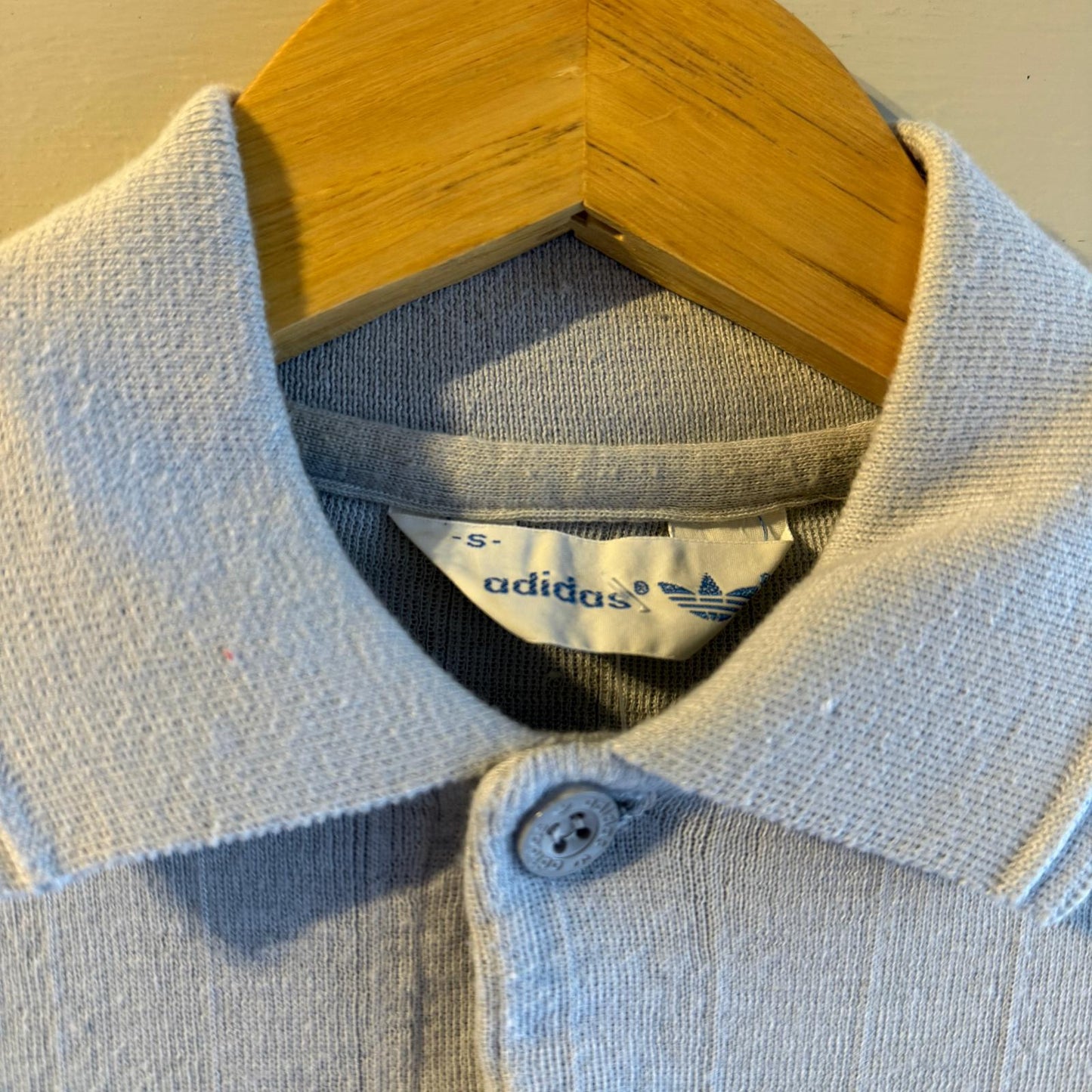 1970s Grey Adidas Soft Polo Shirt Top