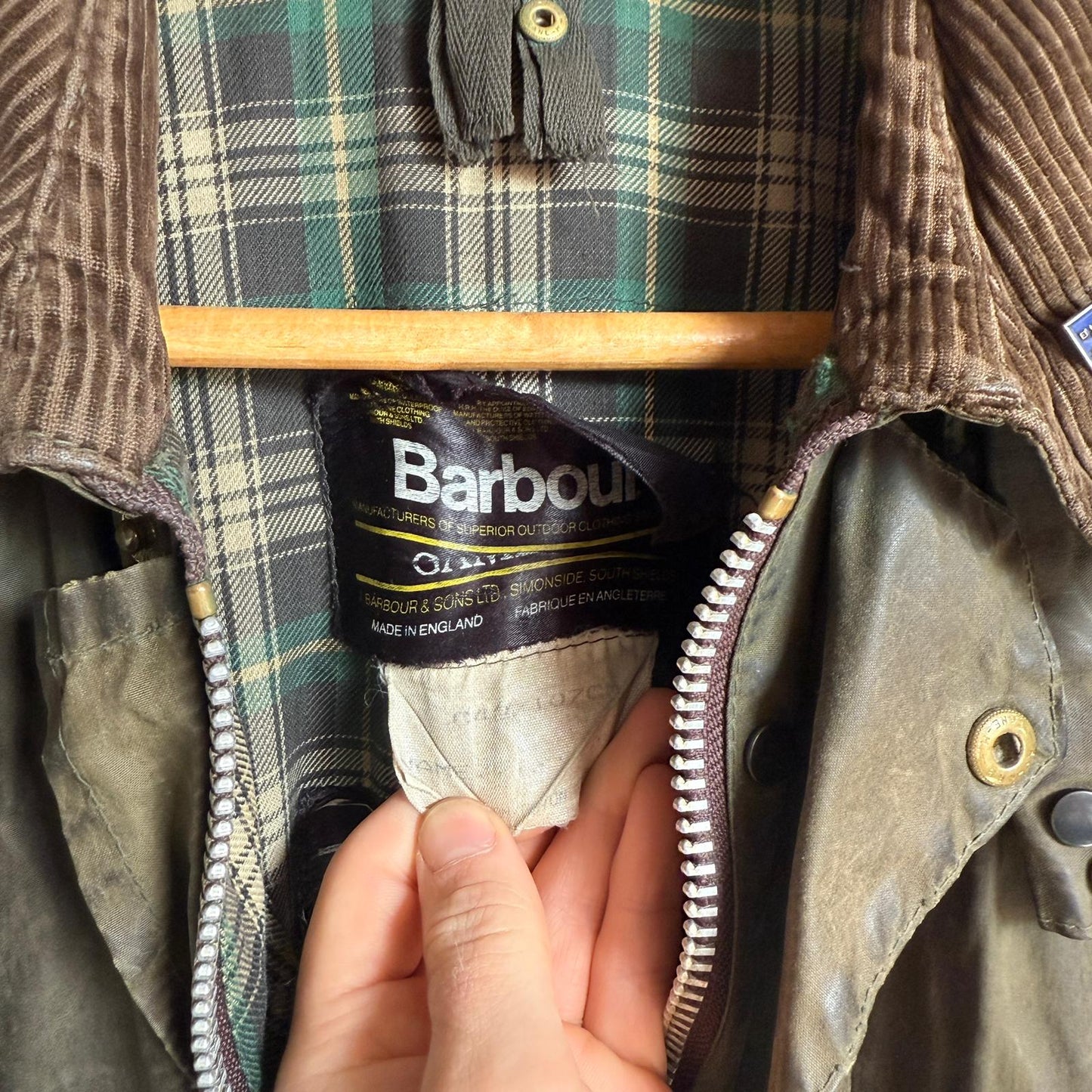 1980s Green Barbour Waxed Jacket Coat