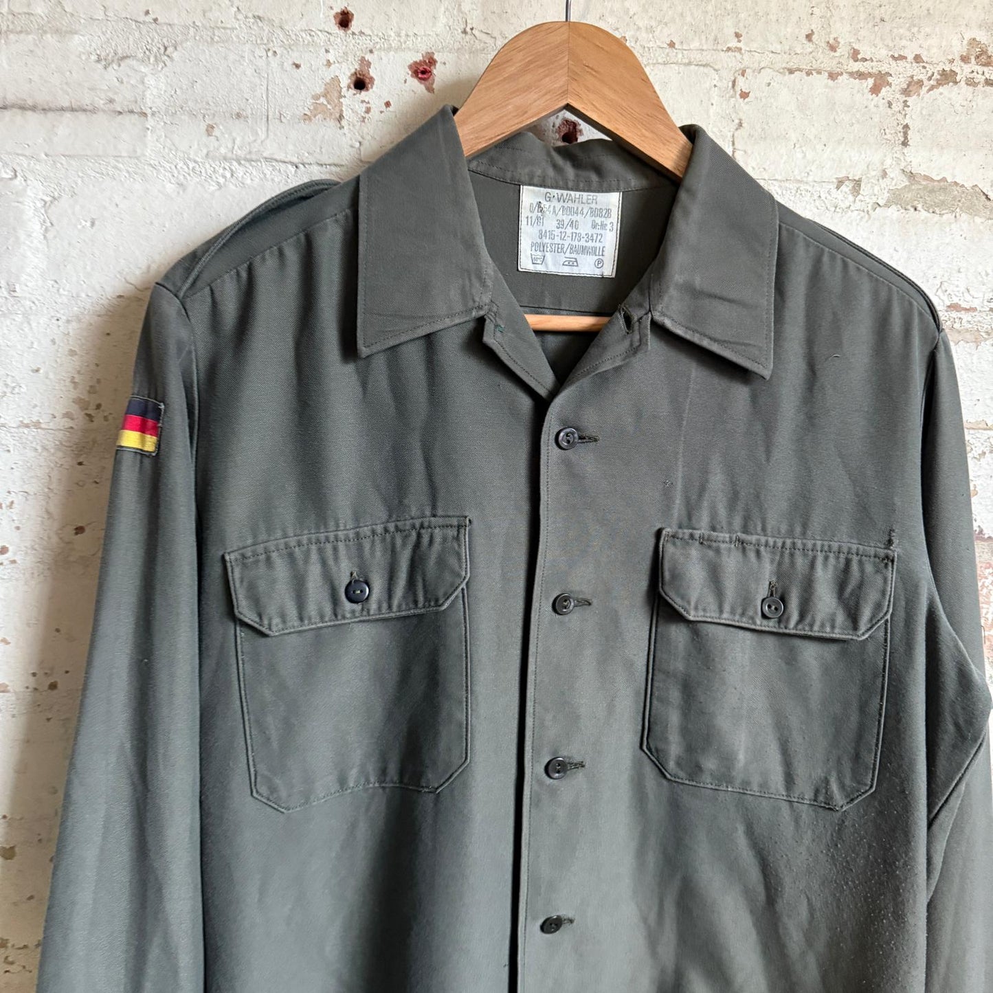 1980s Khaki Green German Military Shirt