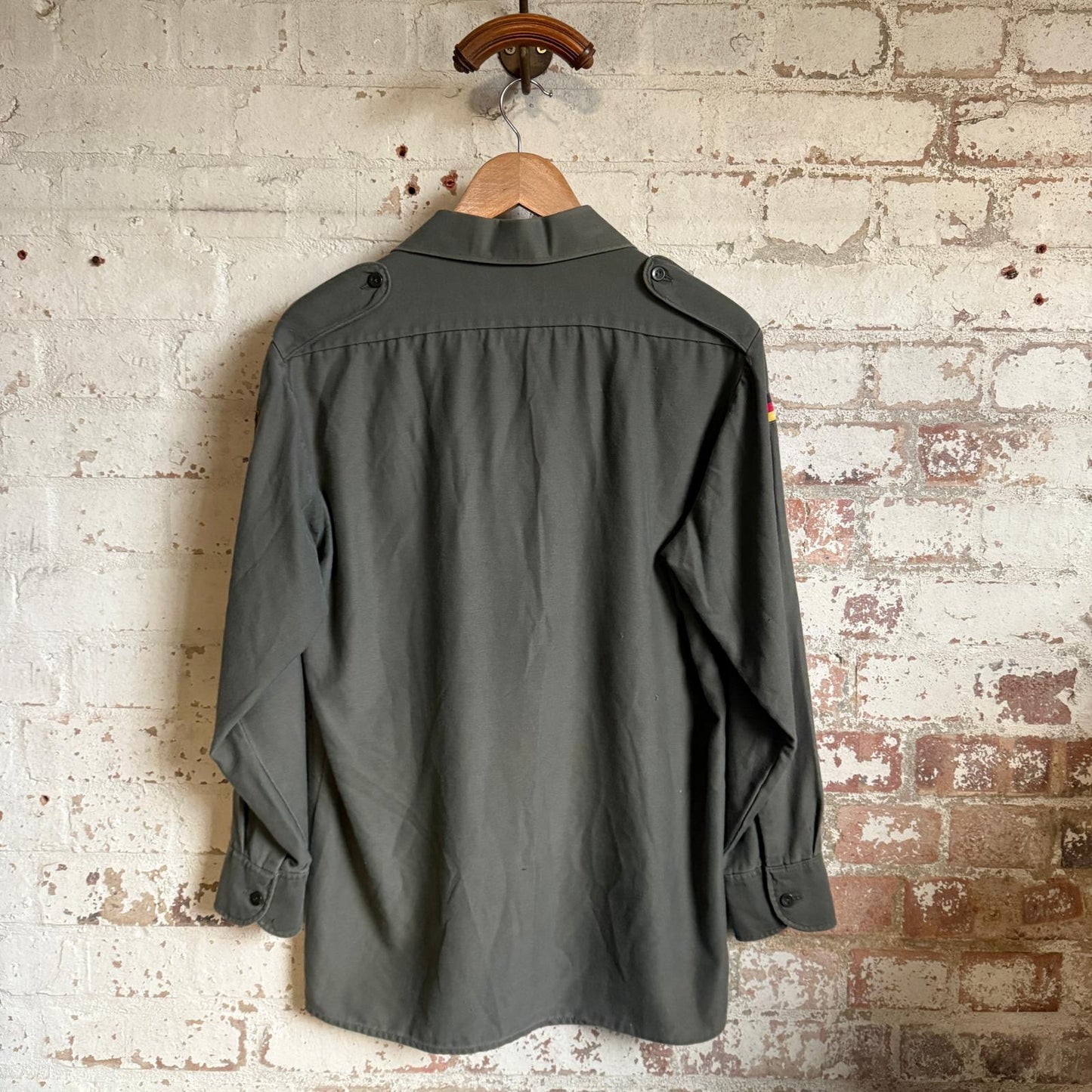 1980s Khaki Green German Military Shirt