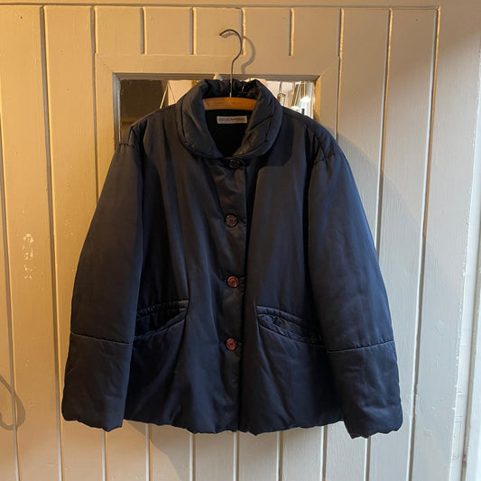 1990s Navy Armani Down Filled Puffer Jacket Coat