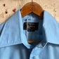 1970s Blue Dagger Collar Button Up Shirt