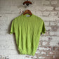 1960s Lime Green Knitted Patterned T-Shirt