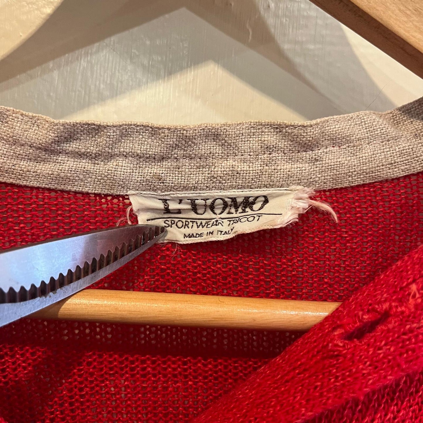 1960s Red Italian Knitted Wool Shirt