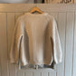 1970s Cream British Ribbed Knitted Wool Jumper
