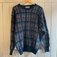 1980s Turquoise Patterned Michael Ross Knitted Jumper