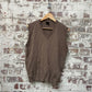Vintage 1970s 1980s Brown Beige Knitted Tank Top Sweater Vest Jumper