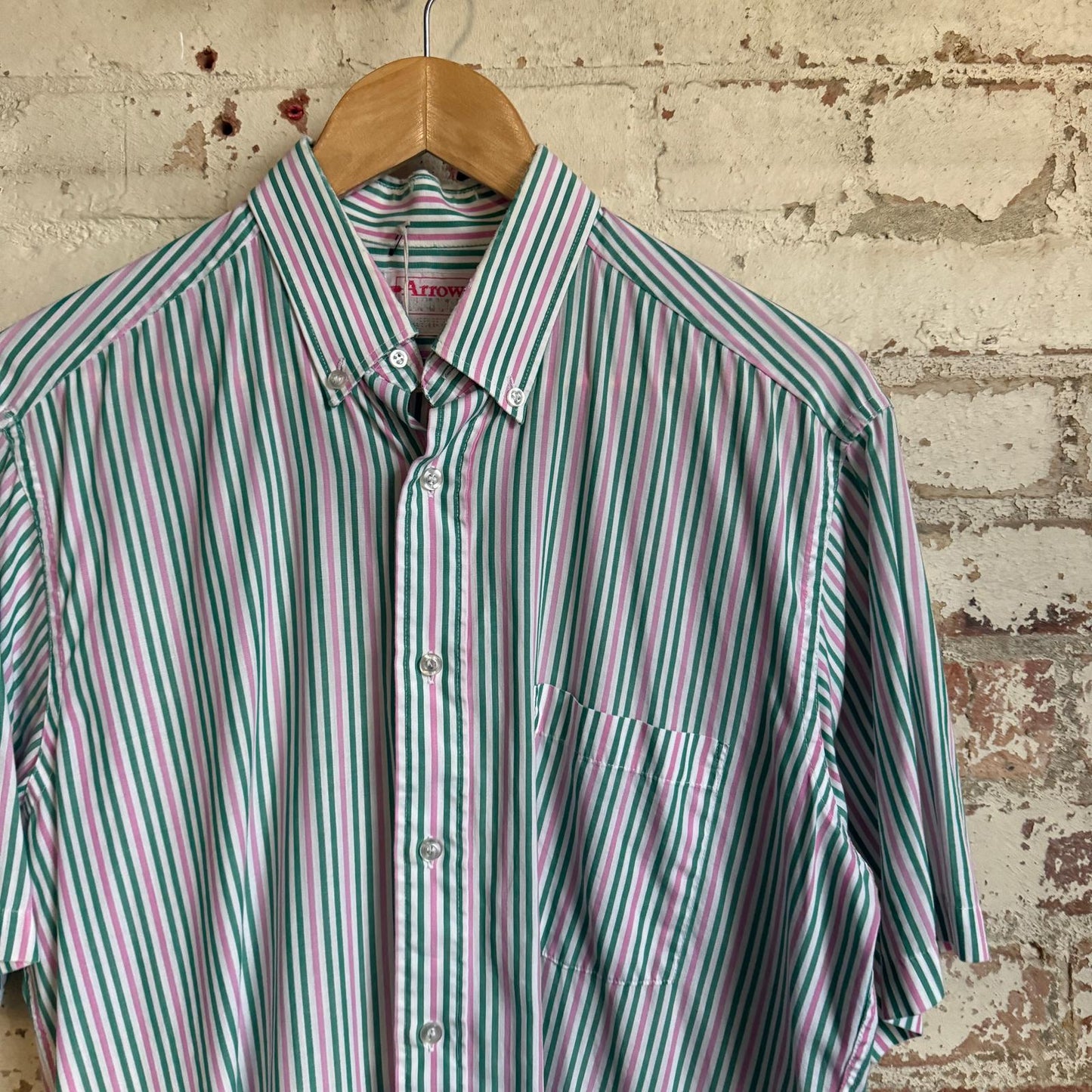 1970s Short Sleeve Arrow Ivy league Button Up Shirt