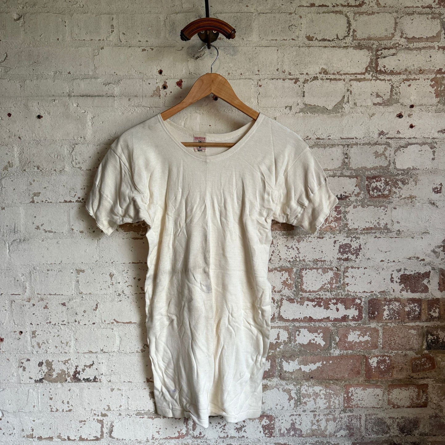 1940s Beige Thermal British Grandad T-Shirt