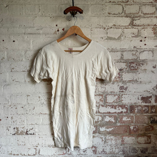 1940s Beige Thermal British Grandad T-Shirt