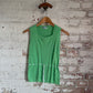 1970s Green Knitted Tie Waist Tank Top Jumper