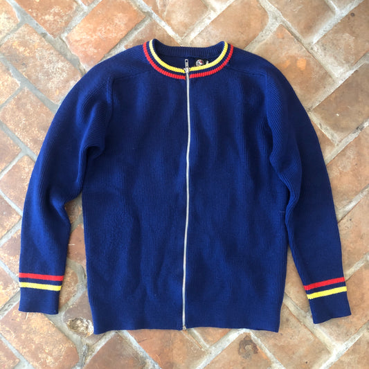 1970s Italian Knit Cycling Zip Up - Large