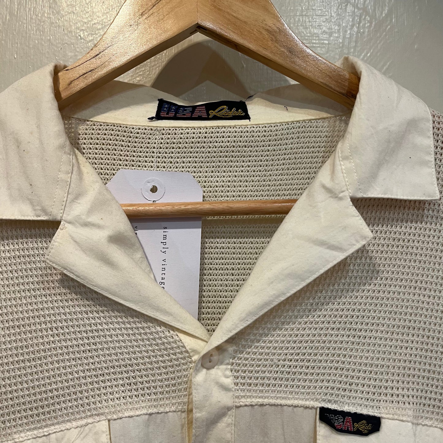 1970s Button Down Mesh Netting Shirt