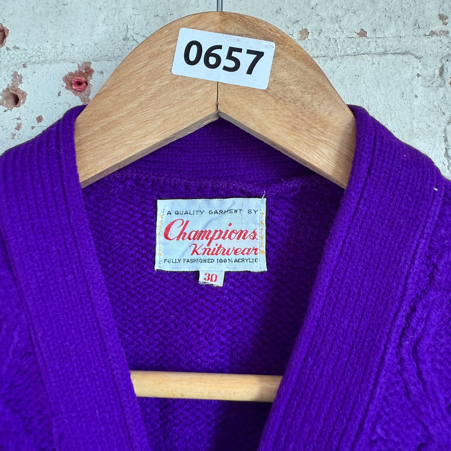 1950s Purple British Button Cardigan Jumper