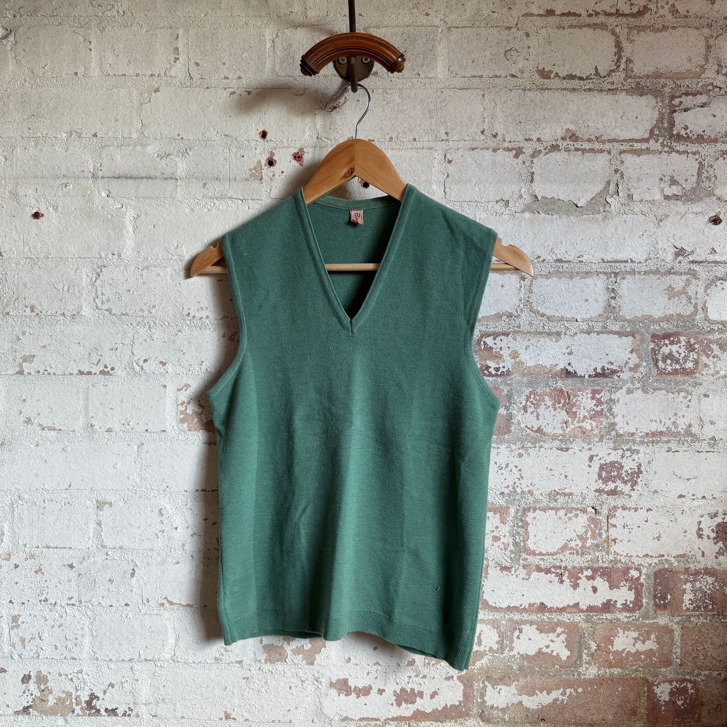 1960s Turquoise Knitted Sweater Vest Tank Top Jumper