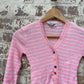 Vintage 1970s 1980s Pink Knitted Cardigan Jumper