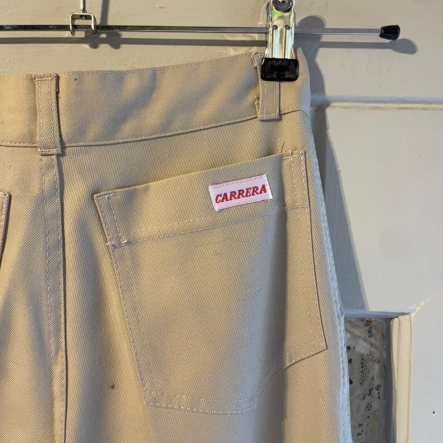 1970s Cream Carrera Flared Cotton Trousers