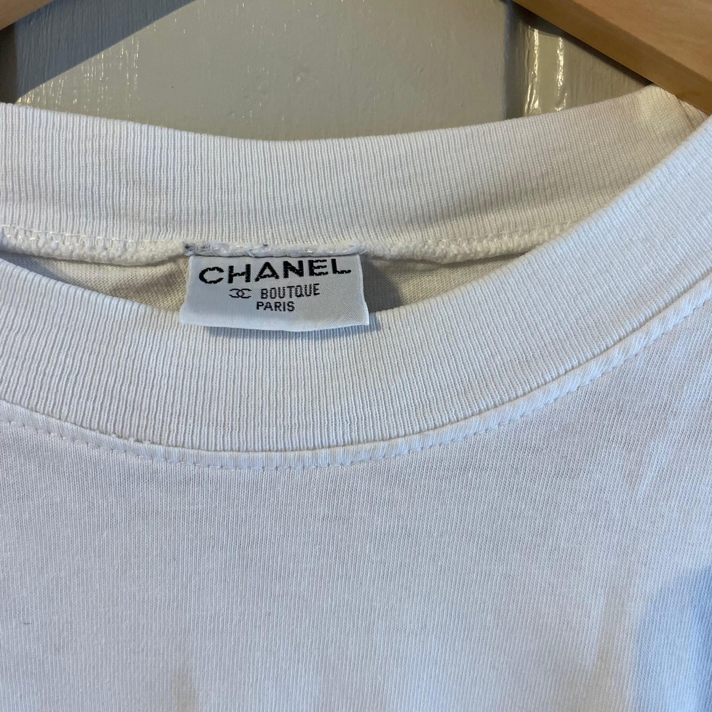 1990s White Chanel Paris T-Shirt