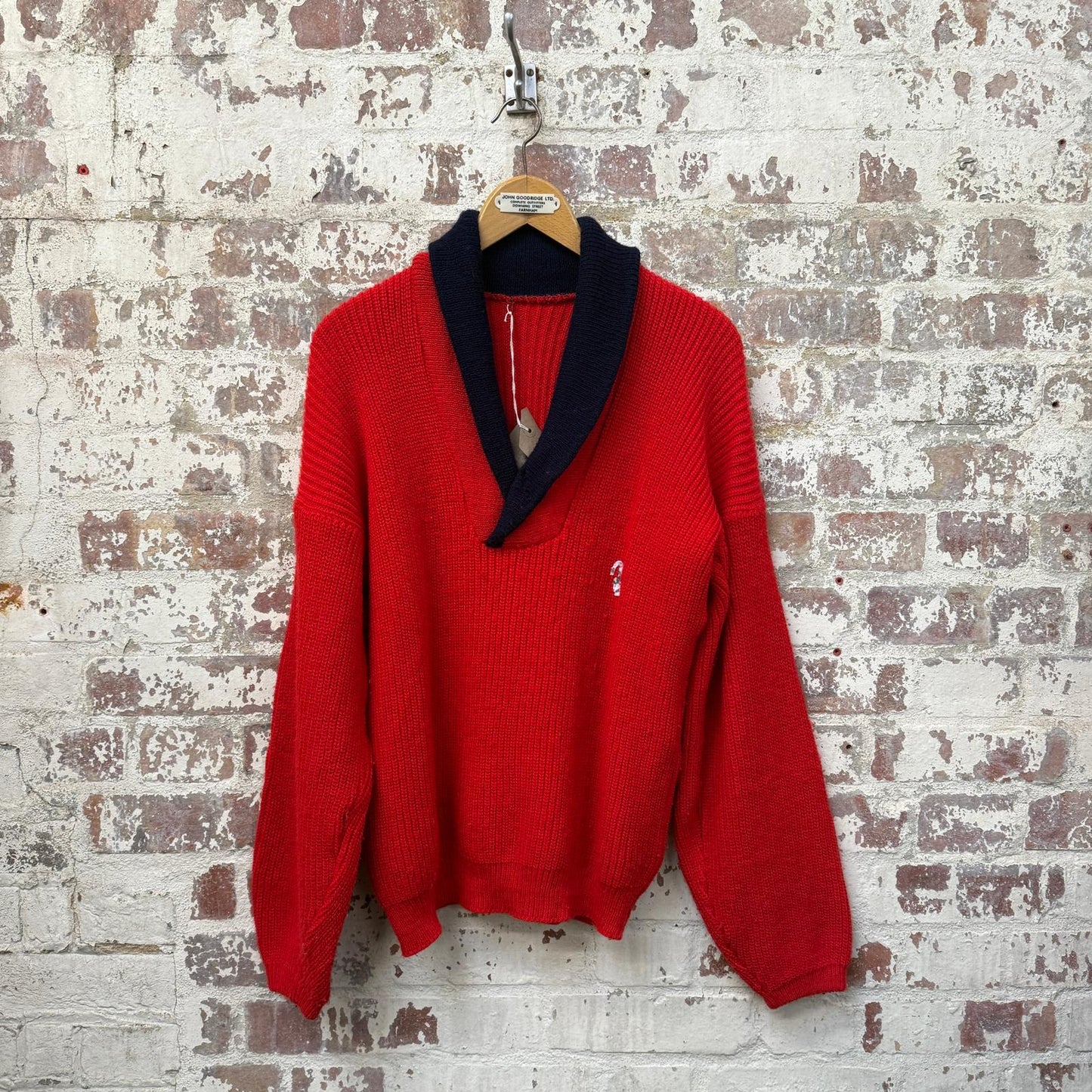 1980s Red Wool Knitted Jumper