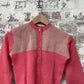 Vintage 1940s 1950s Pink Knitted Wool Cardigan Jumper