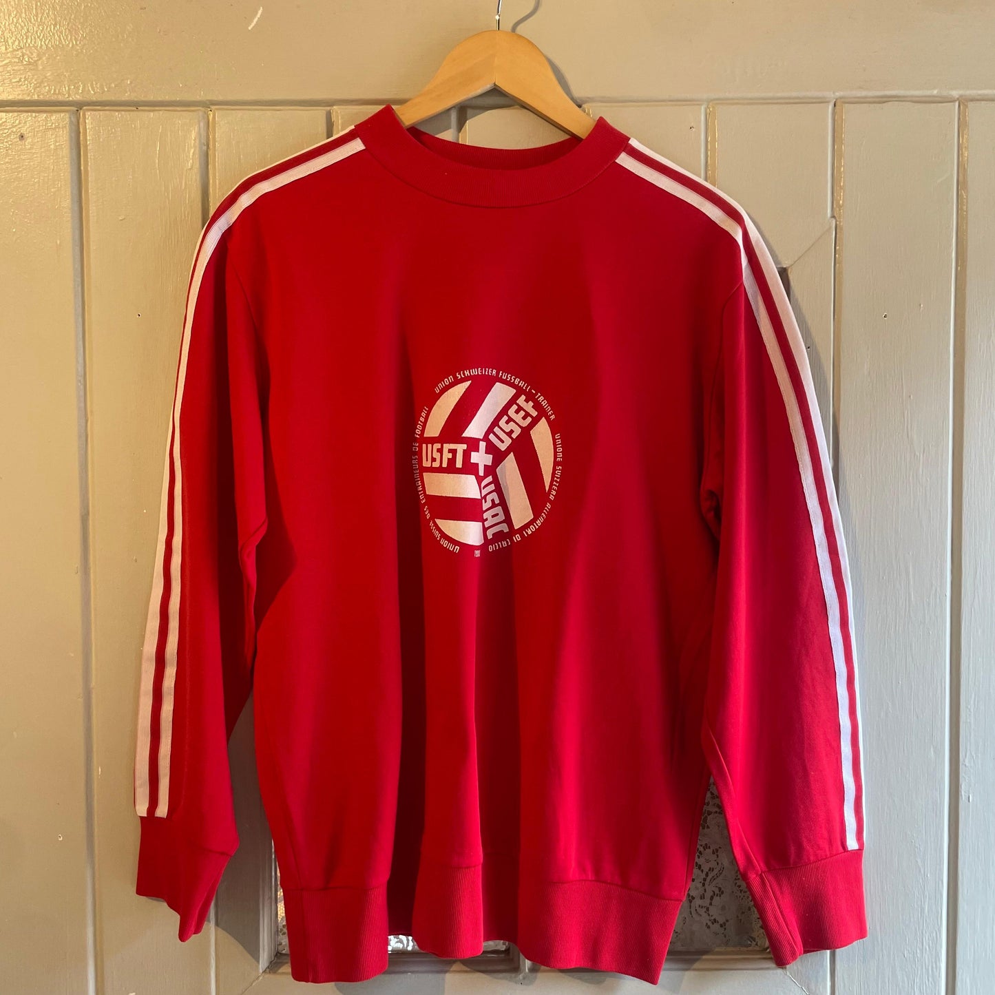 1970s Red Adidas Ventex Graphic Sweatshirt