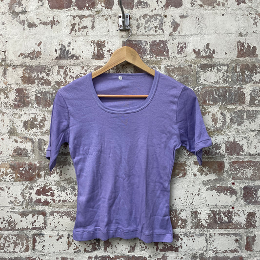 Vintage 1970s 1980s Purple Blank T-Shirt Top