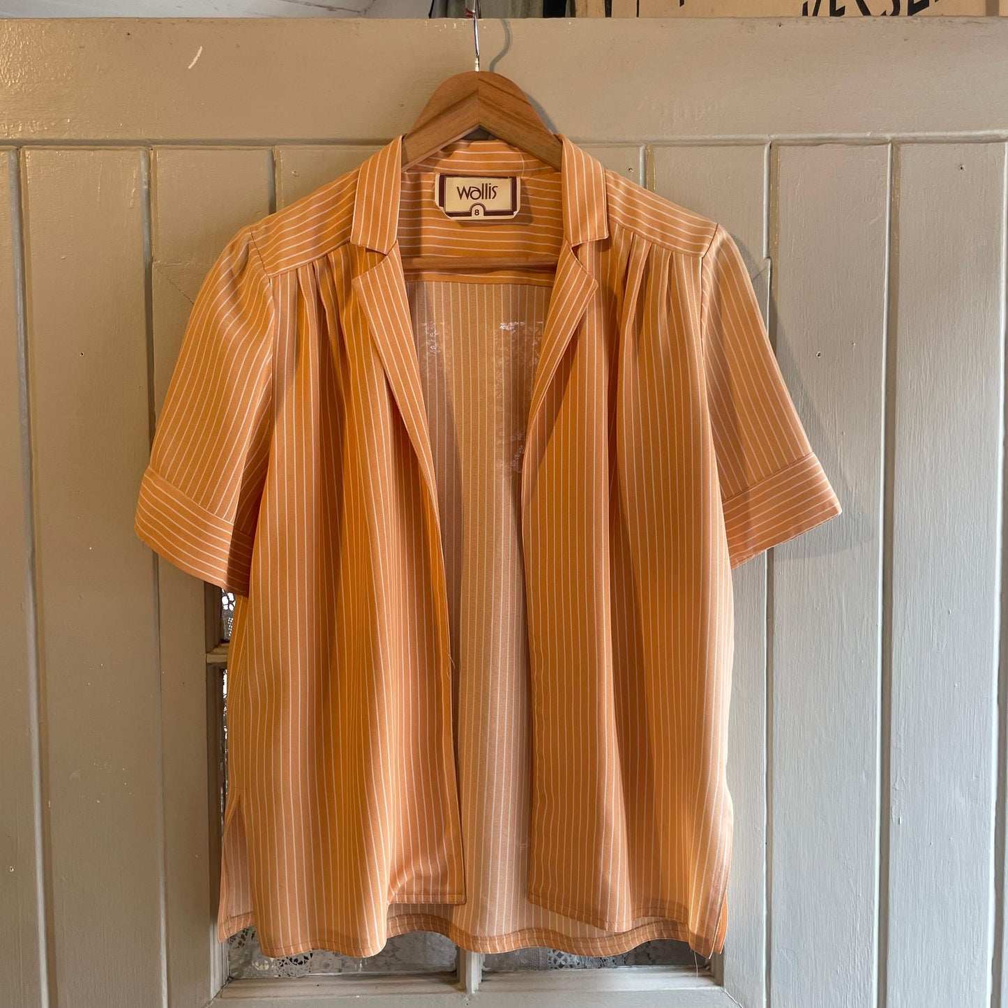 1970s Peach Wallis Open Blouse Shirt