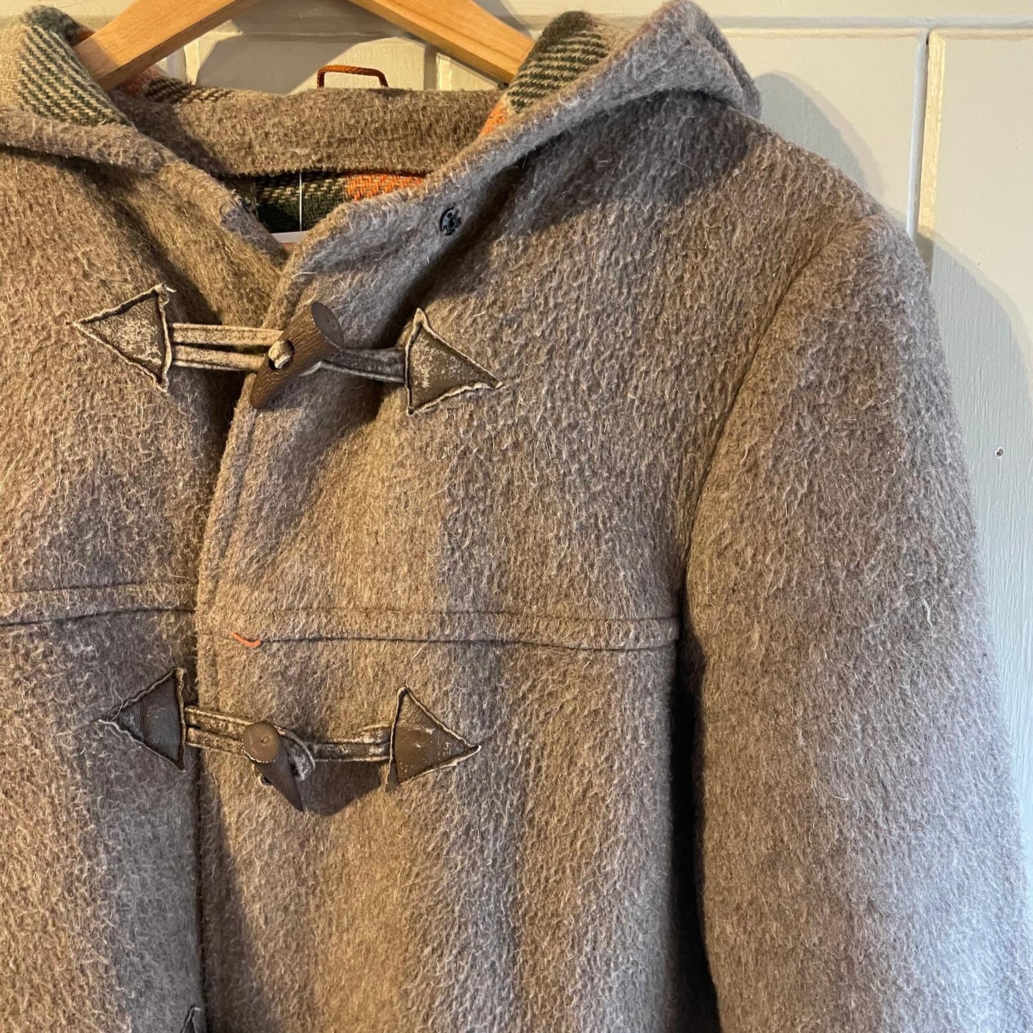 1970s Brown Wool British Duffle Coat Jacket