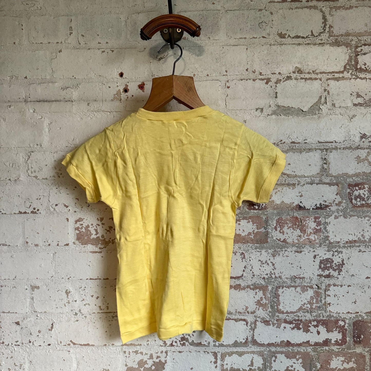 1970s Yellow Short-sleeved Blank T-shirt