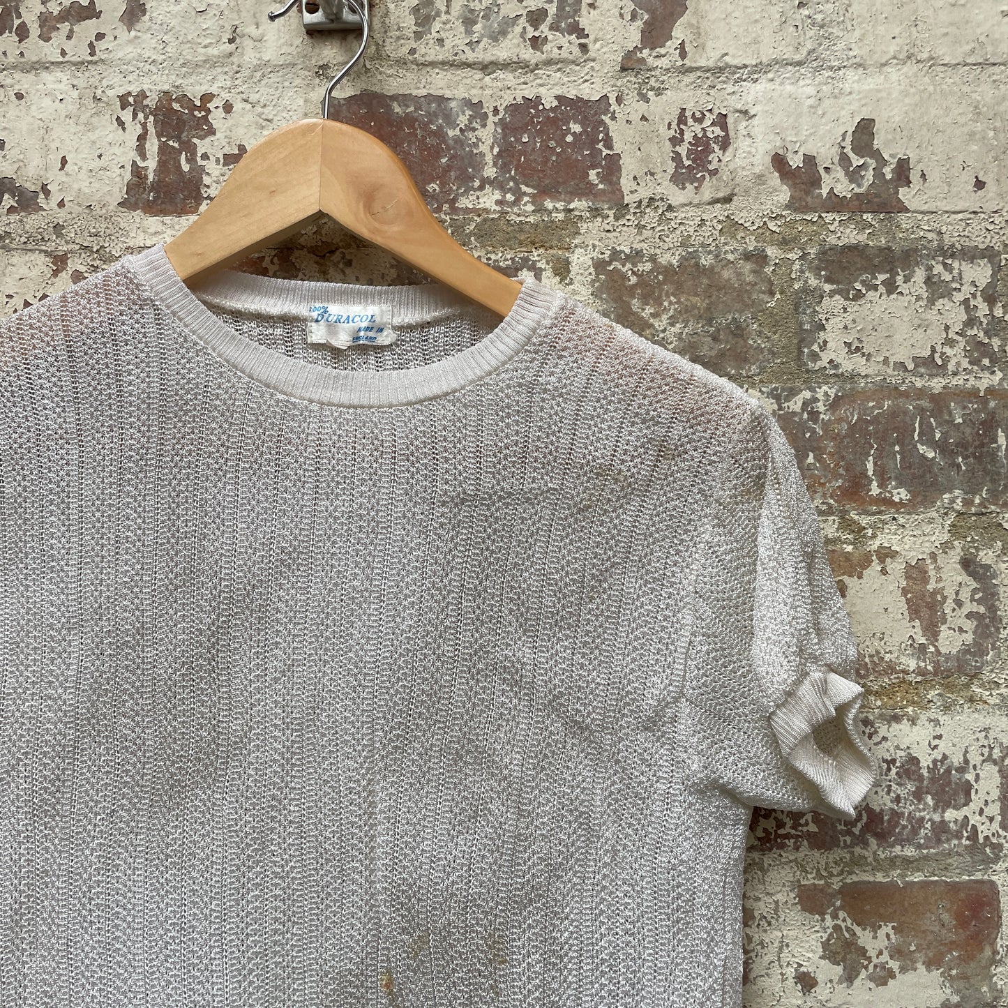 Vintage 1970s Rayon Knitted T-Shirt Top