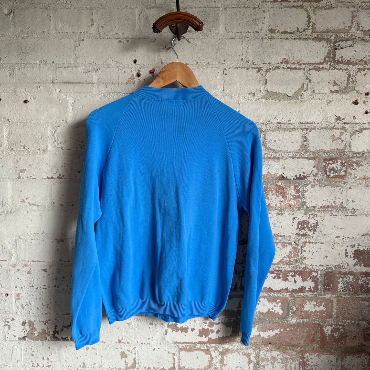 1970s Blue Knitted Cardigan Jumper