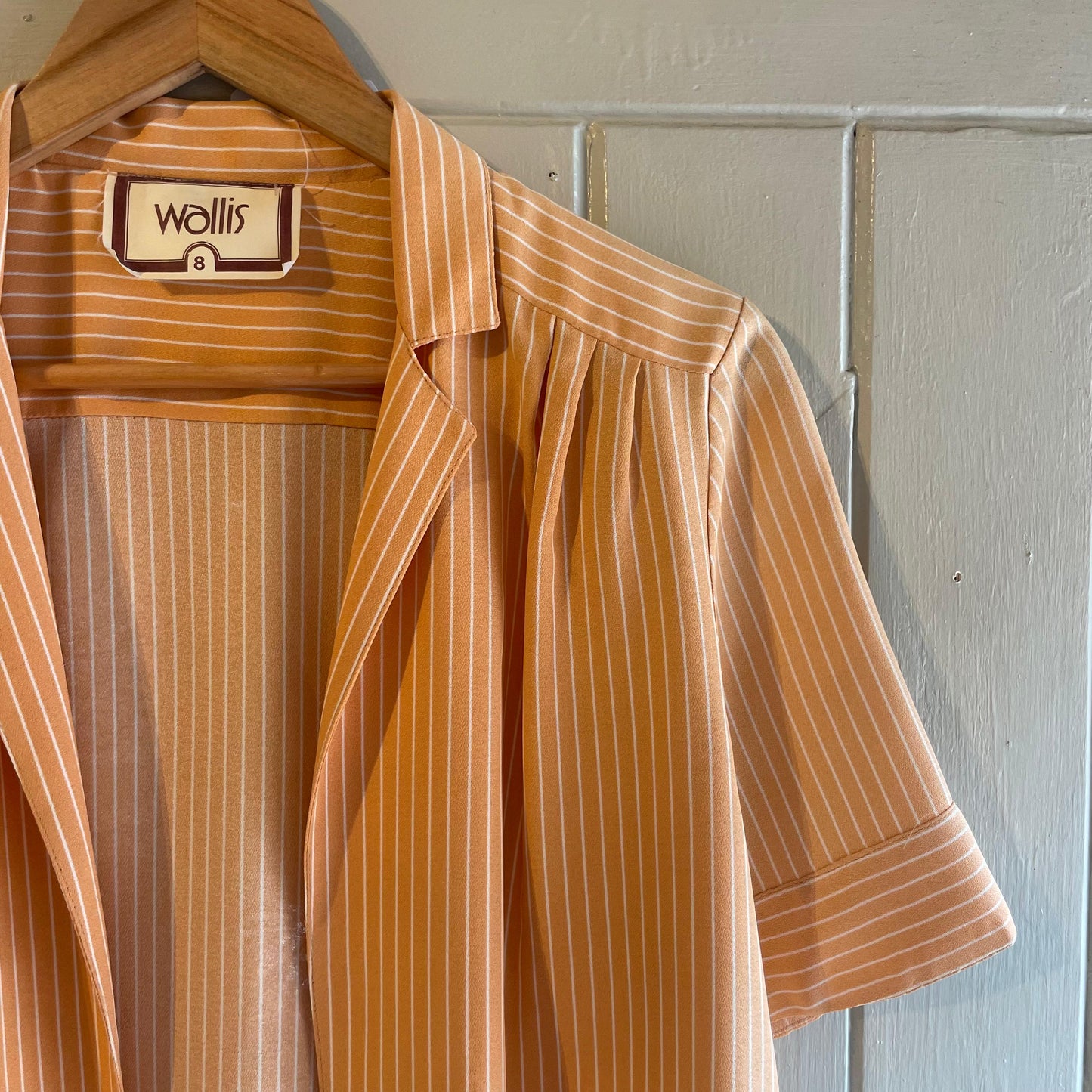 1970s Peach Wallis Open Blouse Shirt