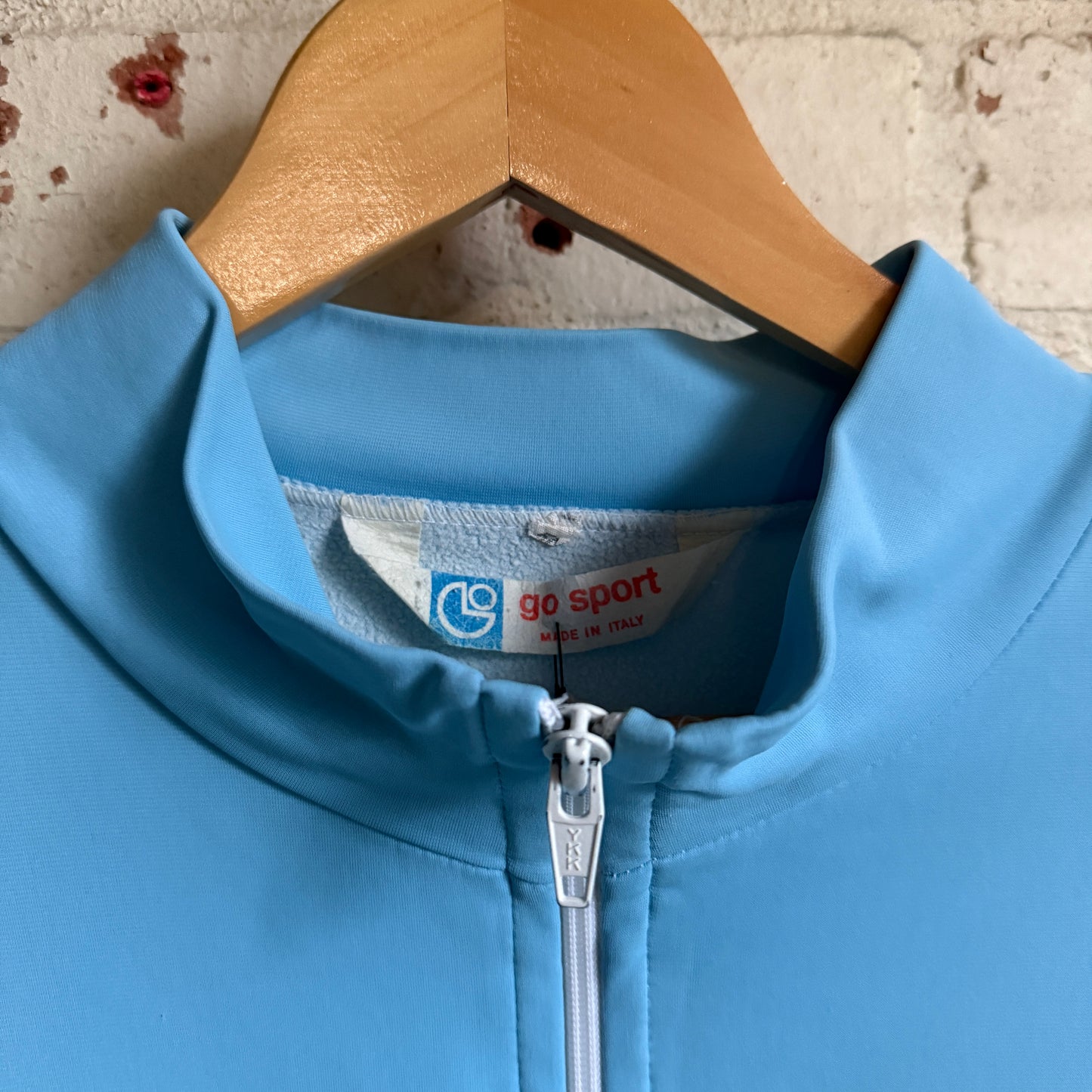 1980s Baby Blue Italian Zip Up Track Top