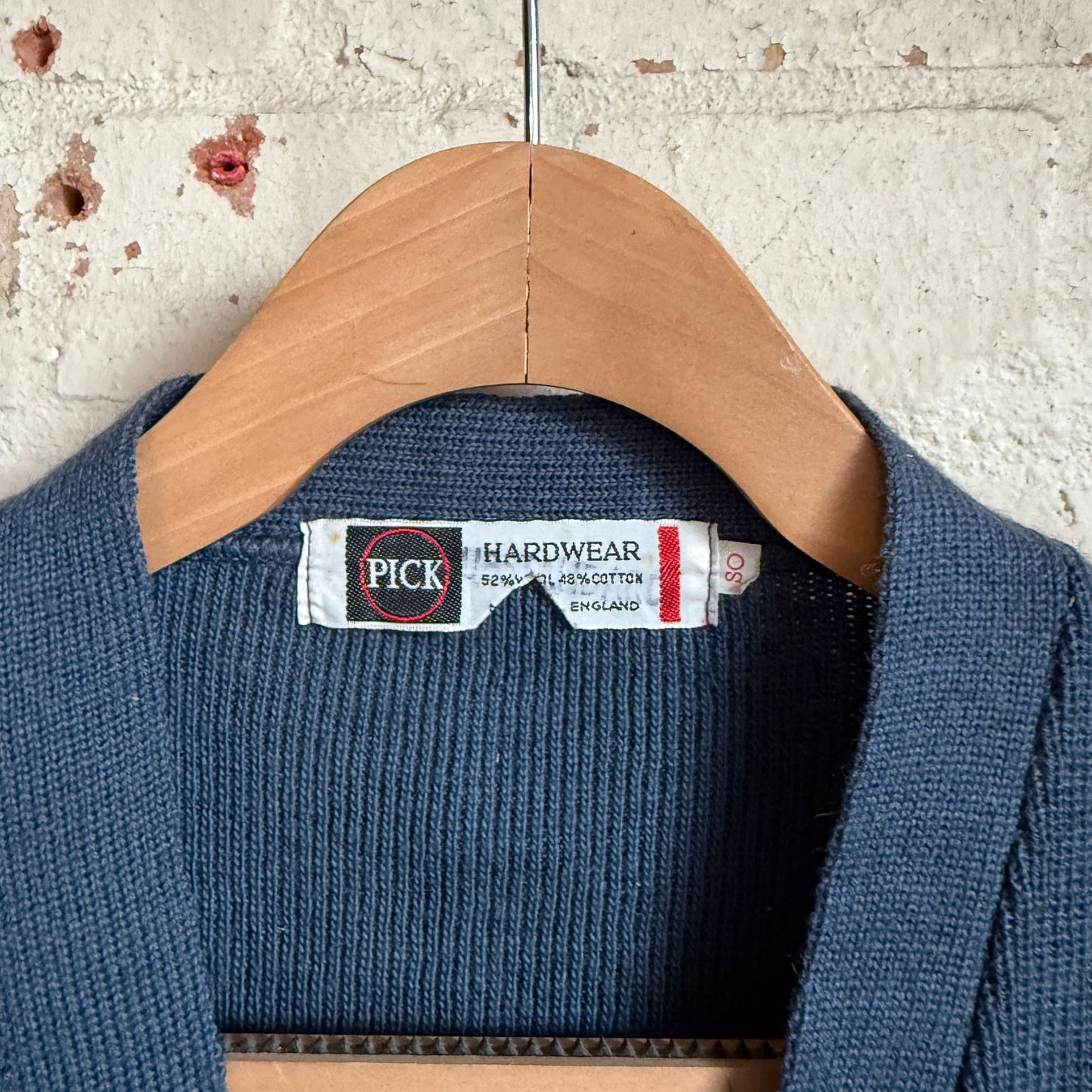 1960s Grey British Wool Knitted Cardigan Jumper