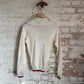 1950s Cream V-Neck British Wool Knitted Jumper
