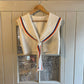 1970s Cream Knitted Cheerleaders Pullover Blouse