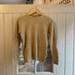 1970s Beige Towelling Ribbed Knitted Jumper