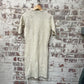Vintage 1970s 1980s Cream Ribbed Knitted Dress