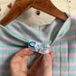 1970s Green and Pink Striped Short Sleeve T-Shirt