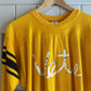 1960s Yellow Rayon Long Sleeve Graphic Top