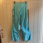 1970s Turquoise Embroidered Flared Trousers