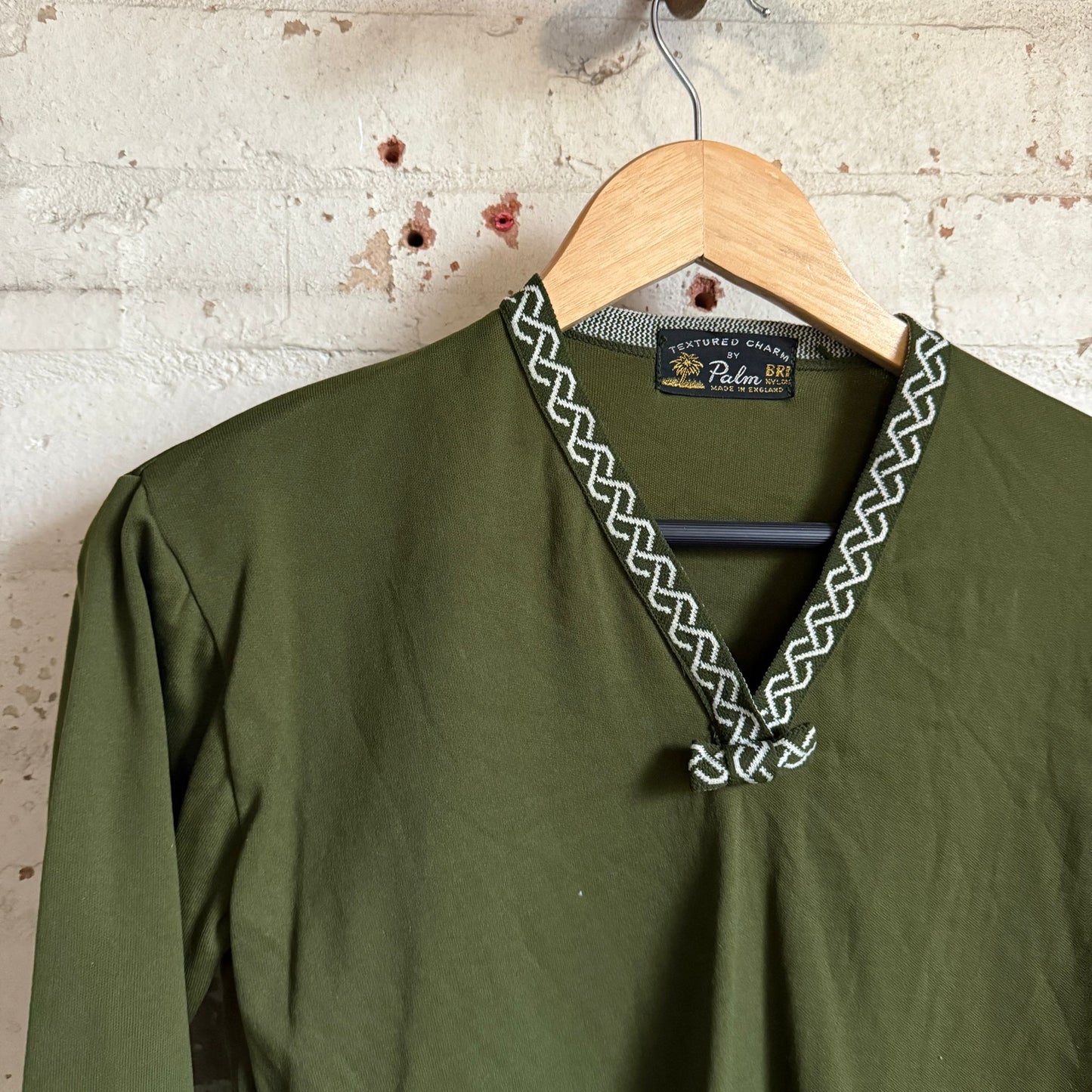 1960s Dark Green Long Sleeve Top