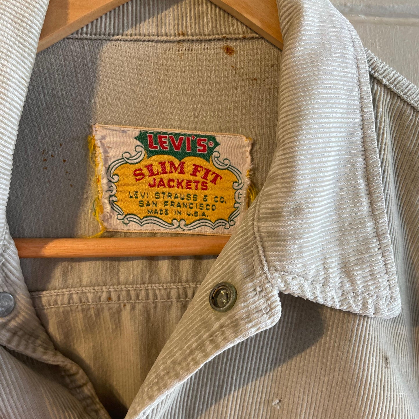1960s Beige Levi Big E Corduroy Jacket