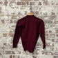 Vintage 1960s 1970s Maroon Knitted Cardigan Jumper