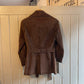 1960s Dark Brown Suede Leather Belted Jacket