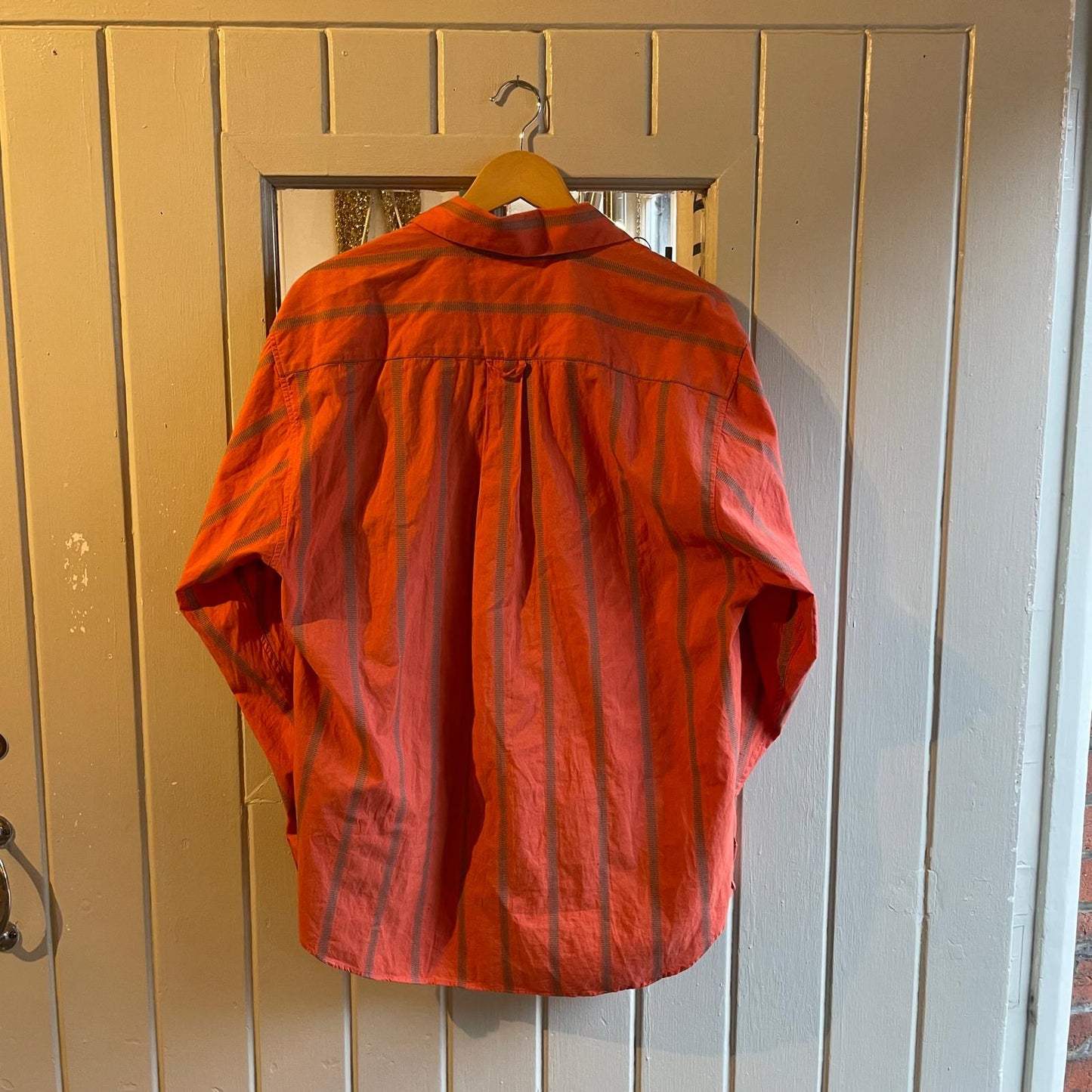 1970s Orange and Green Button up Shirt